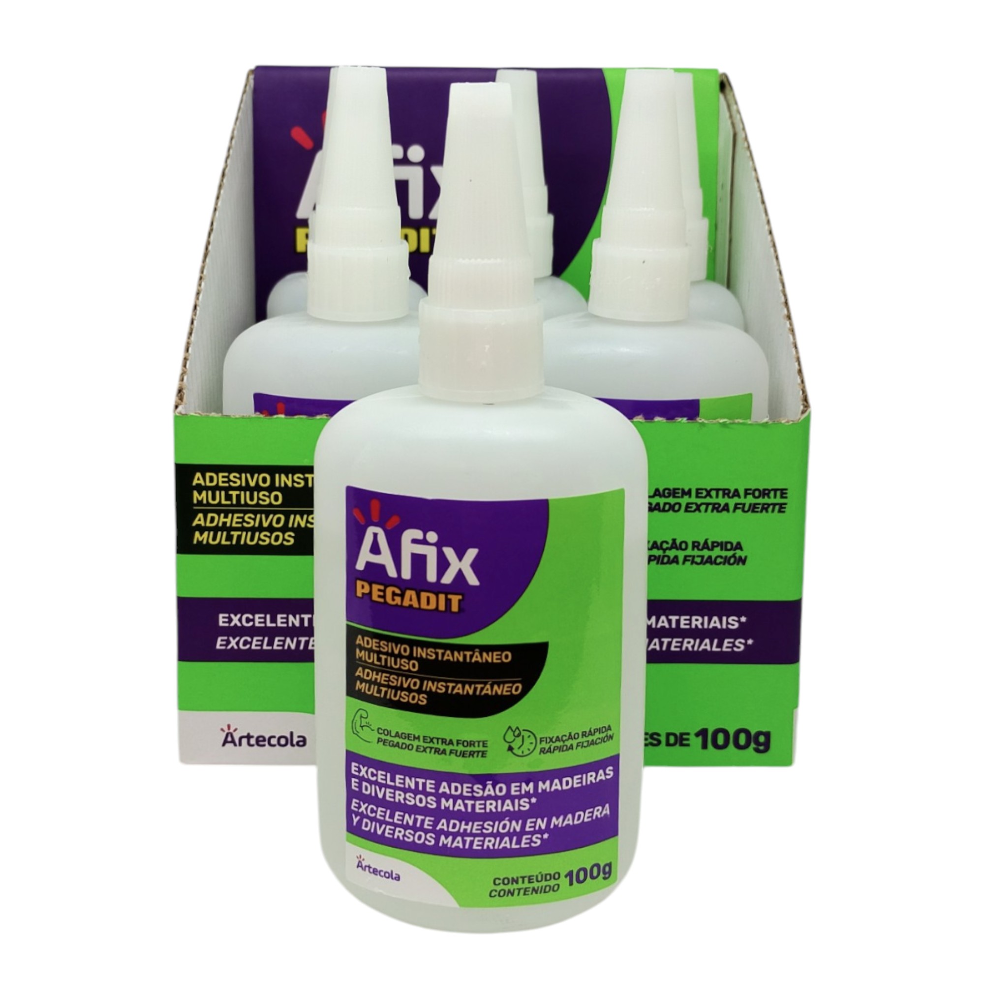 Adhesivo Instantáneo Cianoacrilato Afix Pegadit Caja 6 unidades 100 g - Imagen 3