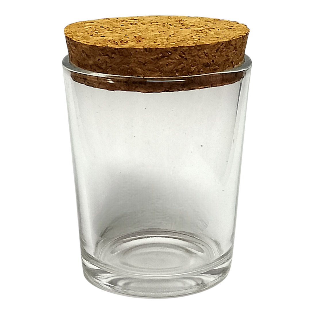 Vaso Pote De Vidrio Transparente 100 Ml Con Tapa De Corcho