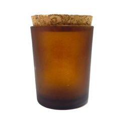 Vaso Frasco De Vidrio Ámbar 100 Ml Con Tapa De Corcho
