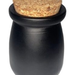 Vaso Vela Pote De Vidrio Negro De 100 Ml Tapa Corcho