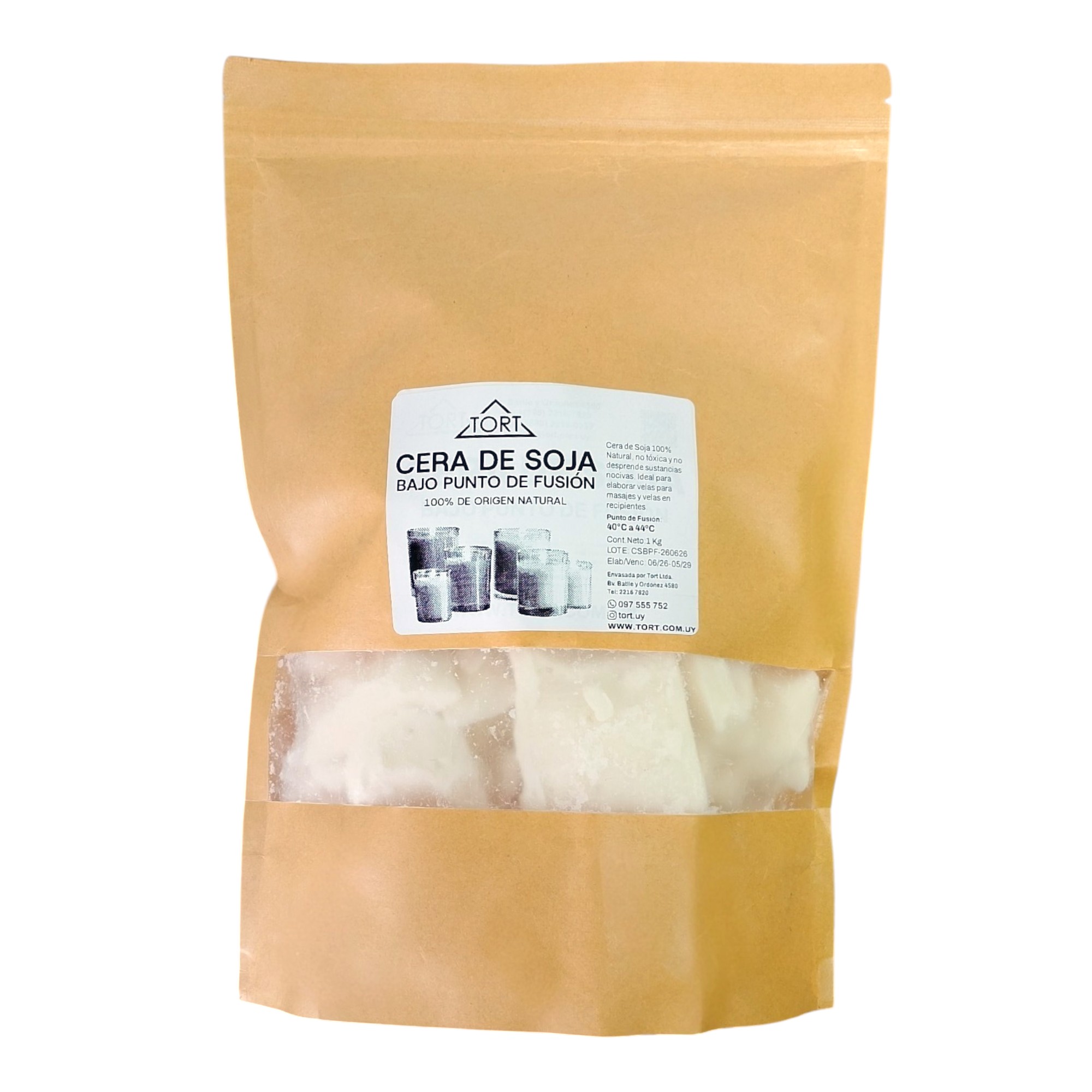 Cera De Soja Reficen Natural Bajo Punto Fusión 1 Kg