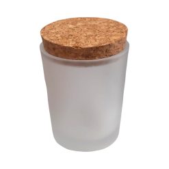 Vaso Pote De Vidrio Esmerilado 100 Ml Con Tapa De Corcho