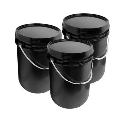 Balde Negro 20 Litros Con Tapa - 10 unidades