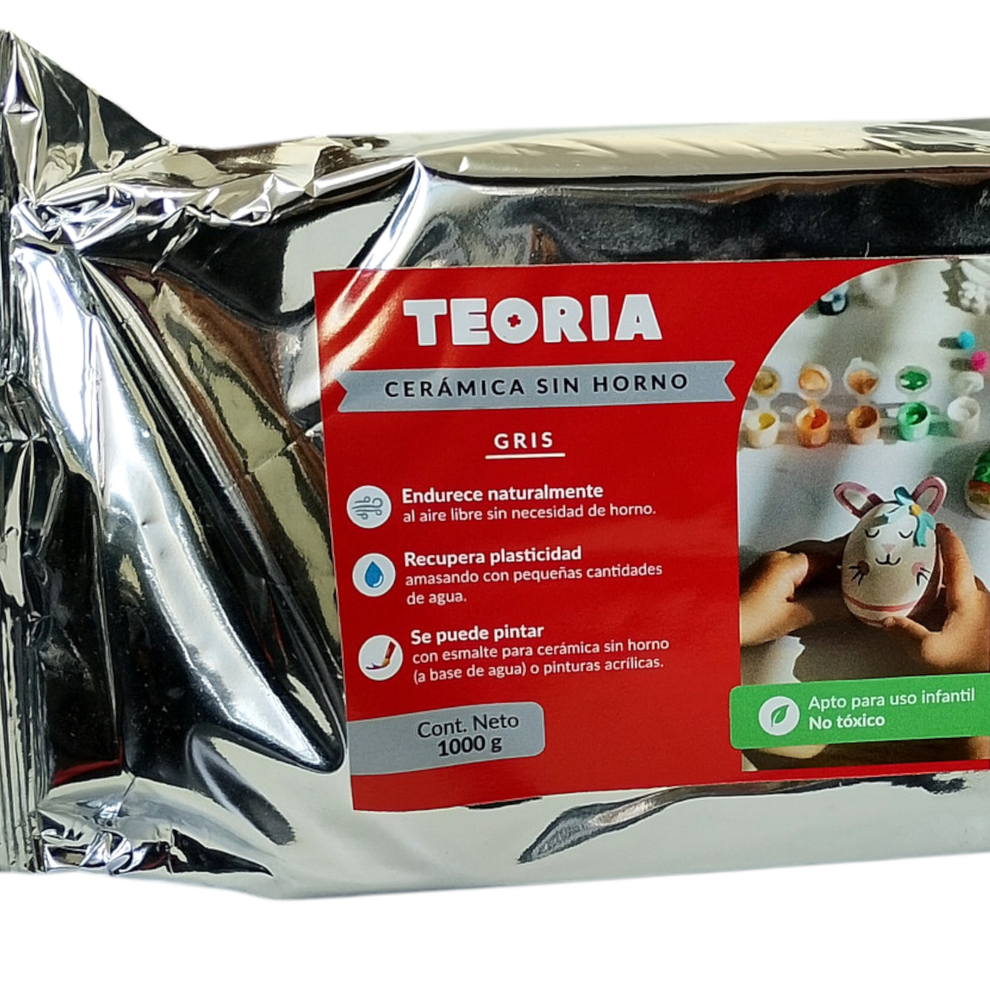 Masa De Cerámica Fría Para Modelar 1 Kg Gris Teoría - Imagen 3