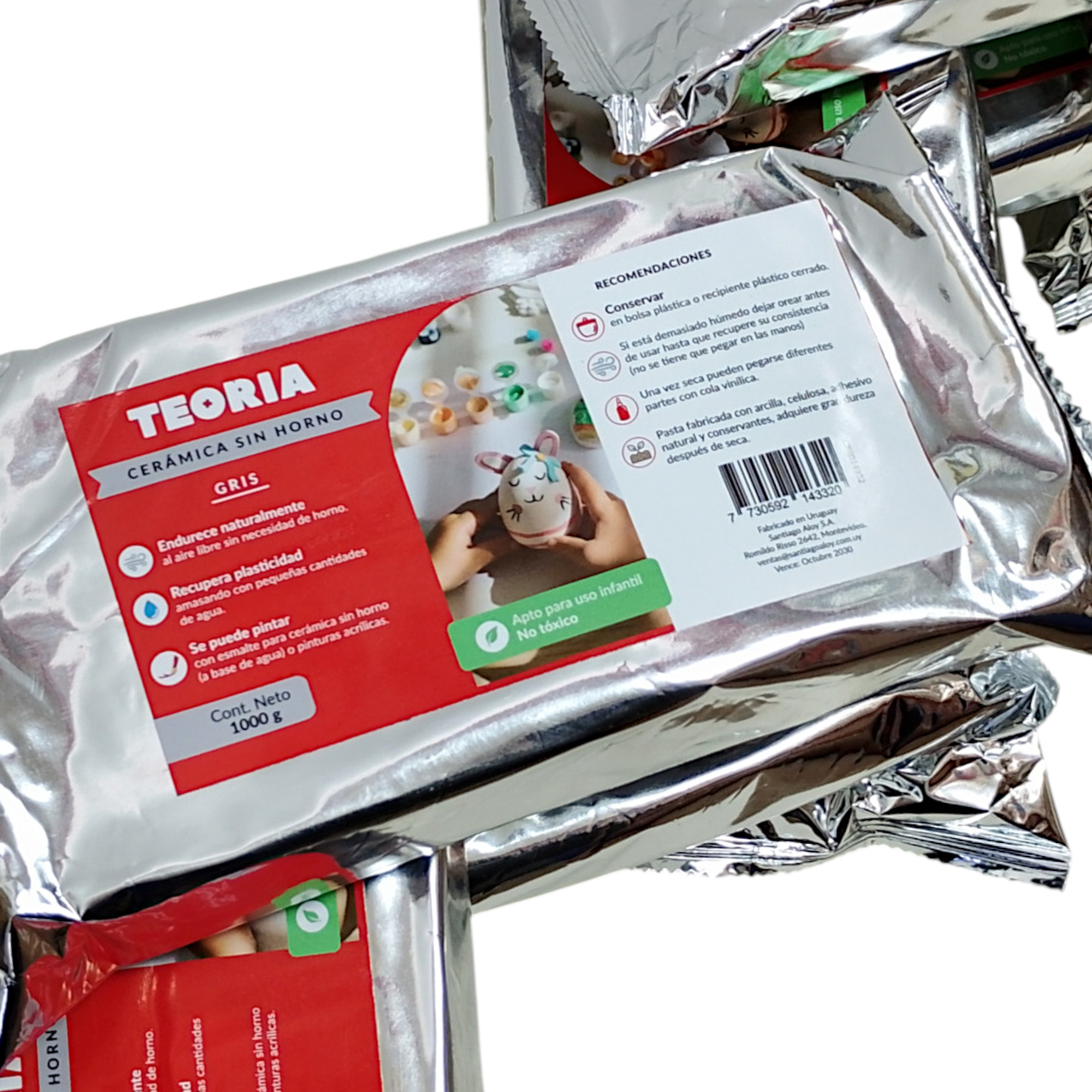 Masa De Cerámica Fría Para Modelar 10 Kg Gris Teoría - Imagen 2