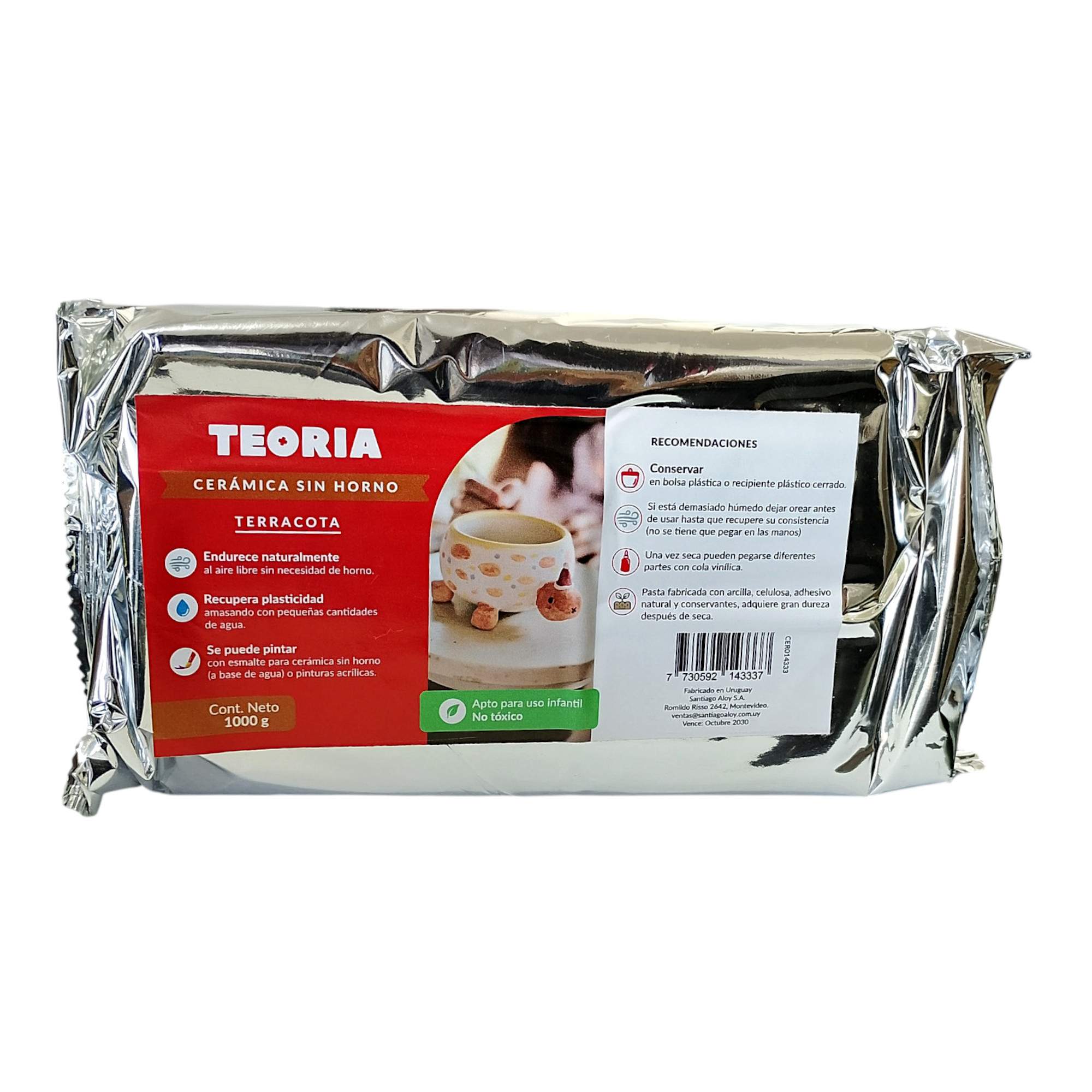 Masa De Cerámica Fría Para Modelar 10 Kg Terracota Teoría - Imagen 3