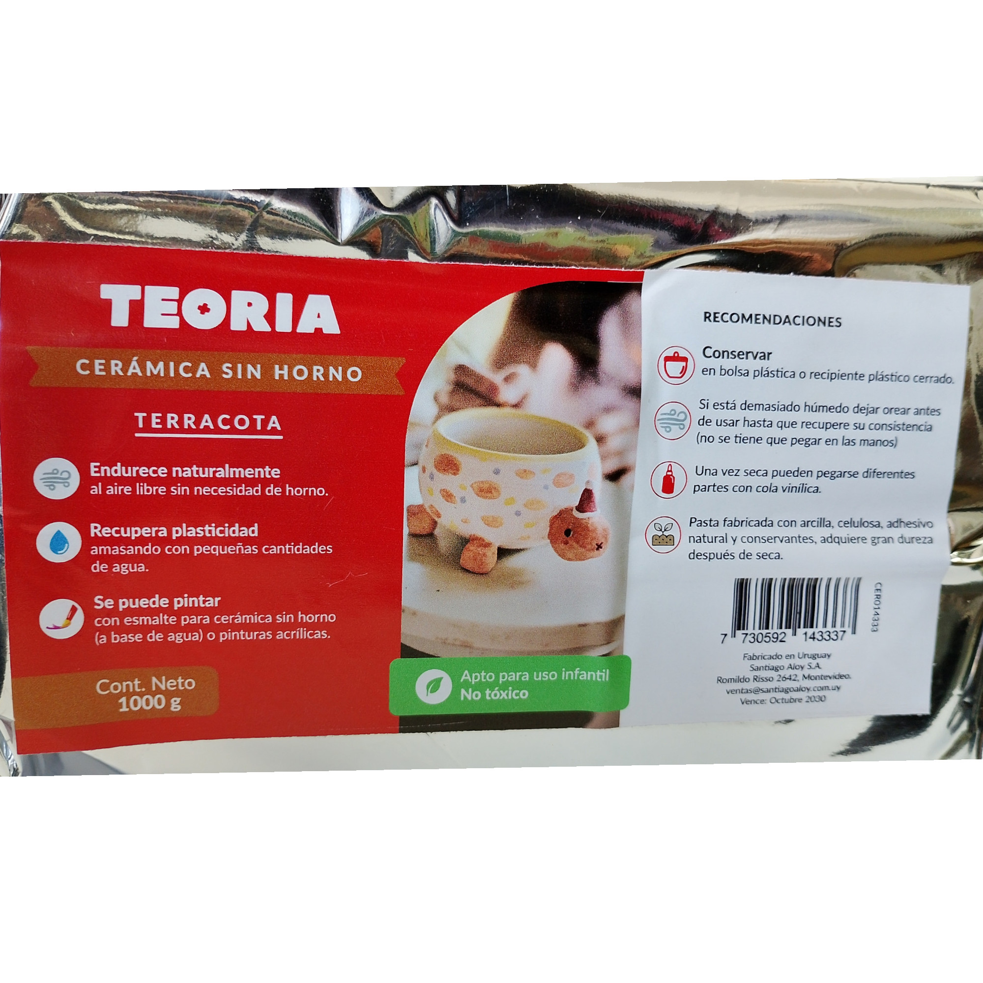 Masa De Cerámica Fría Para Modelar 10 Kg Terracota Teoría - Imagen 2