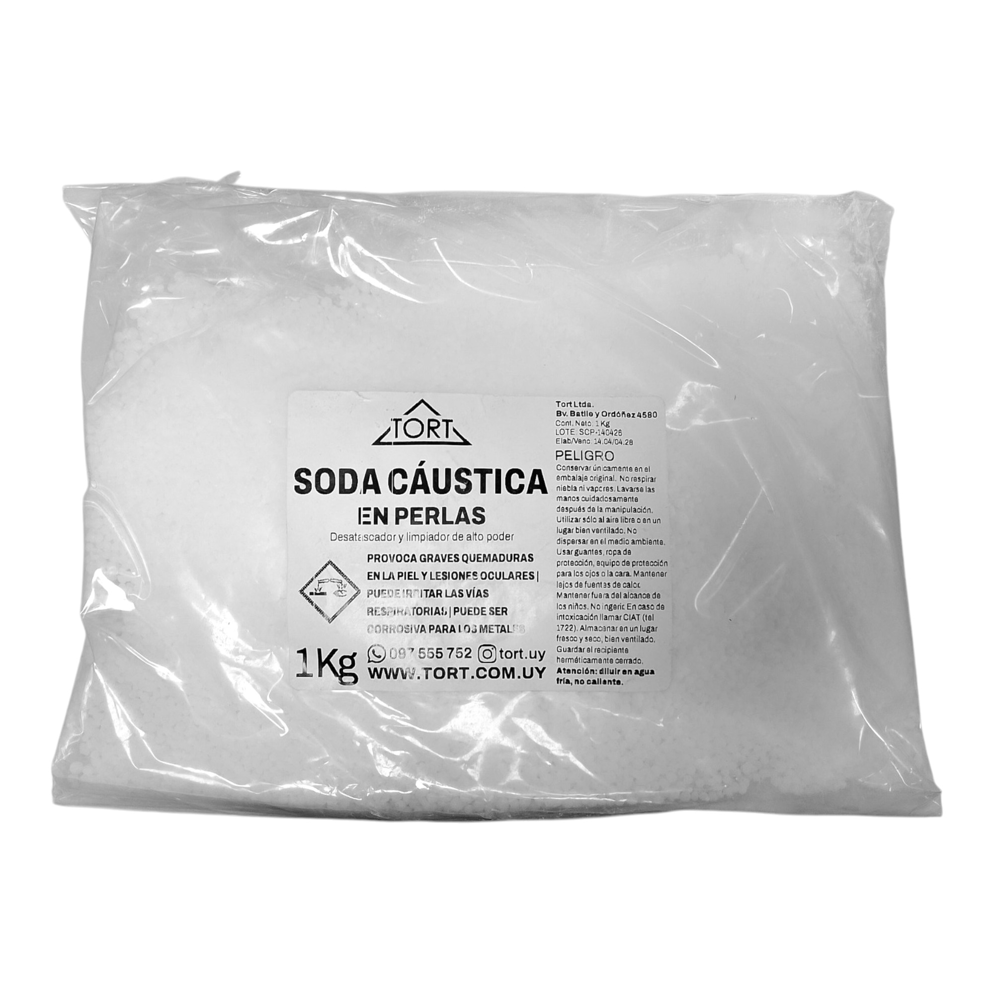 Soda Caústica Perlas 99% 1 Kg - Imagen 2